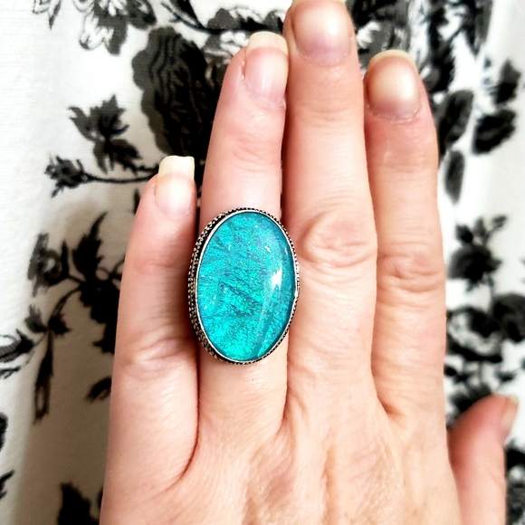 New Australian Triplet Opal 925 Silver Ring. - Picture 3 of 8